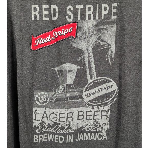 Red Stripe Lager Beer T-Shirt 3XL Gray Graphic Tee Jamaica Caribbean Brewery - Picture 2 of 6